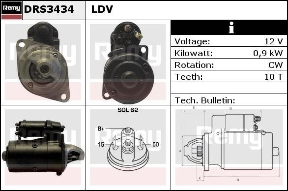 DELCO REMY Стартер DRS3454